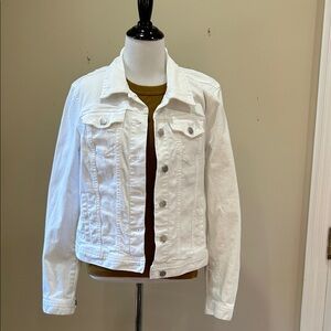 LOFT White Denim Trucker Jacket